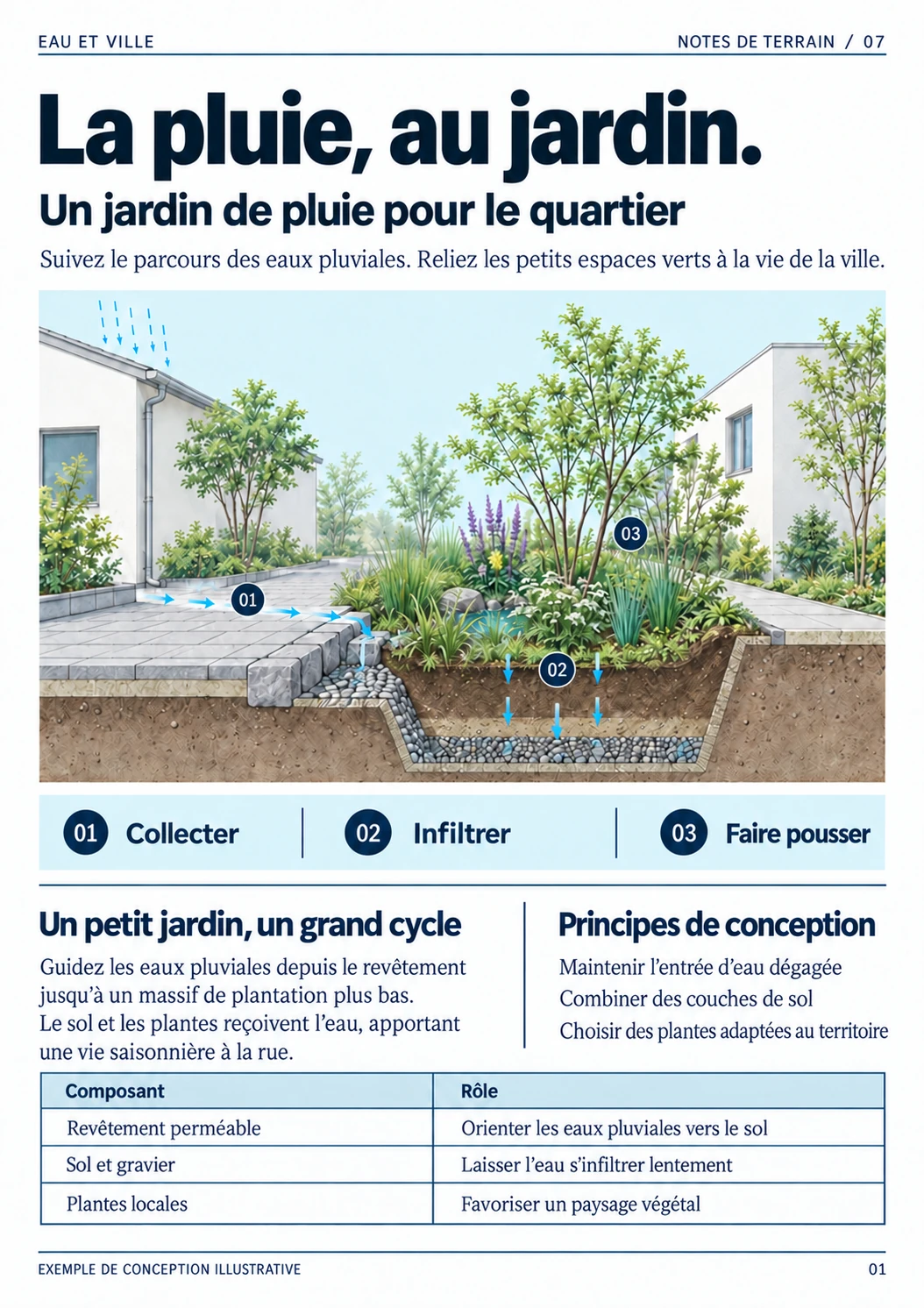 Traduction française de la page exemple sur les jardins de pluie
