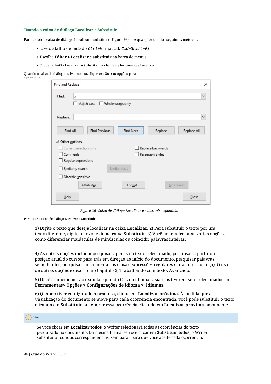Writer guide: six steps and a dialog illustration — Portuguese (Brazil) translation